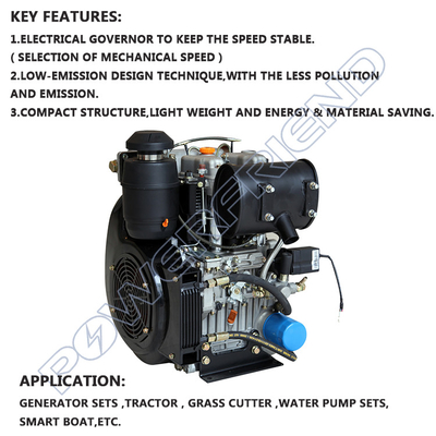 Động cơ Diesel hiệu suất cao 4 xi-lanh hai thì 4 xi-lanh làm mát bằng không khí 20hp 15KW